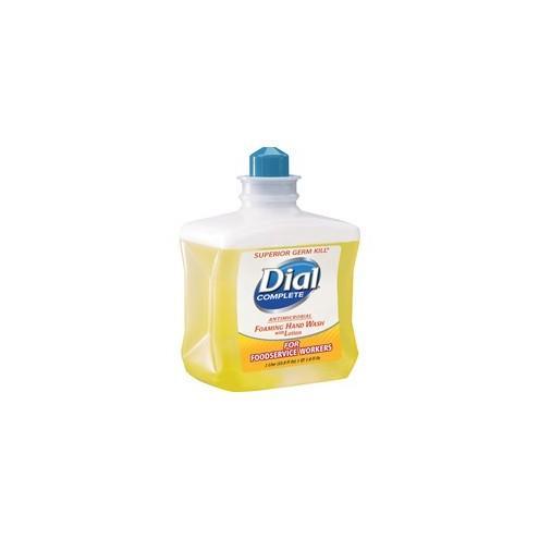 Dial Dispenser Refill Antimicrobial Foam Hand Wash - 33.8 fl oz (1000 mL) - Kill Germs - Hand - Yellow - 4 / Carton