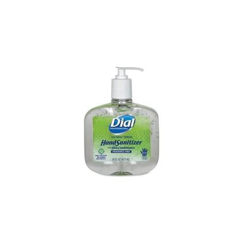 Dial Professional Antibacterial Hand Sanitizer - 16 oz - Pump Bottle Dispenser - Kill Germs, Bacteria Remover - Hand - Clear - Fragrance-free, Dye-free - 8 / Carton