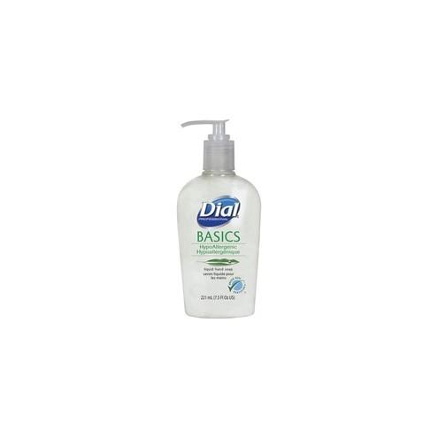 Dial Basics HypoAllergenic Liquid Hand Soap - Fresh Floral Scent - 7.5 fl oz (221.8 mL) - Pump Bottle Dispenser - Skin, Hand - White - 1 Each