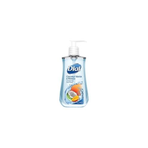 Dial Coconut Water/Mango Hand Soap Pump - Coconut Water & Mango Scent - 7.5 fl oz (221.8 mL) - Pump Bottle Dispenser - Kill Germs - Hand, Skin - Clear - Residue-free - 12 / Carton