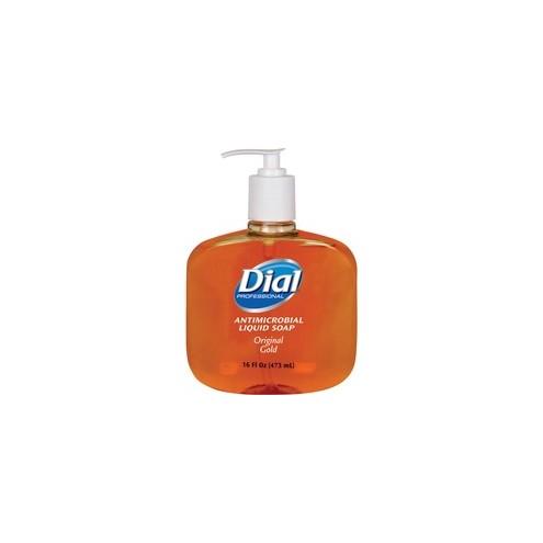 Dial Original Gold Antimicrobial Liquid Soap - 16 fl oz (473.2 mL) - Pump Bottle Dispenser - Bacteria Remover, Kill Germs - Hand, Skin - Gold - 1 Each