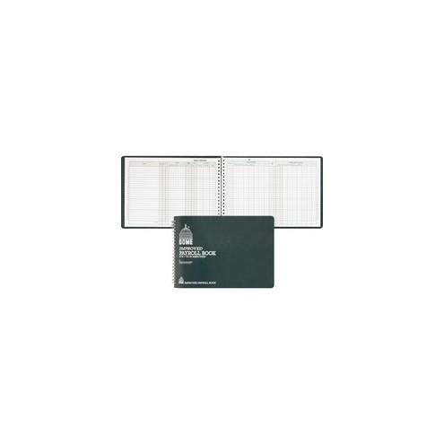 Dome Wirebound Payroll Book - Wire Bound - 6 1/2" x 10" Sheet Size - 6 Columns per Sheet - White Sheet(s) - Recycled - 1 Each