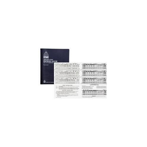 Dome Short-Cut Payroll Book - Wire Bound - 8 3/4" x 11 1/4" Sheet Size - 6 Columns per Sheet - Blue Cover - Recycled - 1 Each