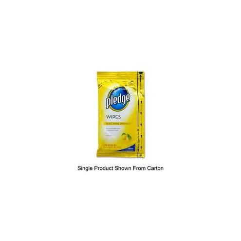 Diversey Pledge Furniture Wipe - Wipe - Lemon Scent - 12 / Carton - Yellow