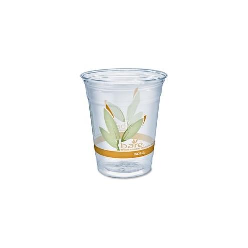 Solo Bare Eco-Forward Recycled Content RPET Cups - 12 fl oz - 50 / Carton - Clear - Polyethylene Terephthalate (PET) - Cold Drink, Beverage, Smoothie, Coffee