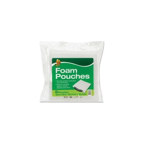 Duck Brand Foam Pouches - 12" Width x 12" Length - 8 Wrap(s) - Non-abrasive - Foam - Clear