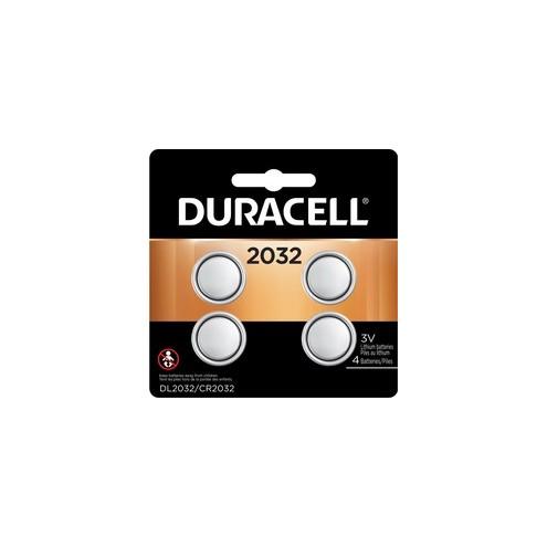 Duracell Coin Cell Lithium 3V Battery - DL2032 - For Multipurpose - 3 V DC - 220 mAh - Lithium (Li) - 4 / Each