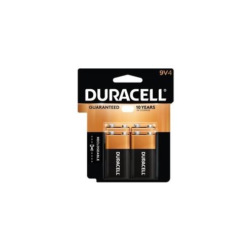Duracell Coppertop Alkaline 9V Battery - MN1604 - For Multipurpose - 9V - 9 V DC - Alkaline - 4 / Pack