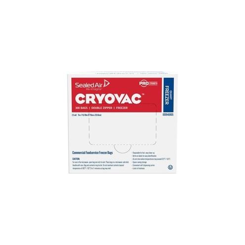 CRYOVAC Quart Freezer Bags - 1 quart - 7" Width x 7.94" Length x 2.50 mil (63 Micron) Thickness - Clear - 1Each - 300 Per Carton - Food Waste, Storage, Restaurant