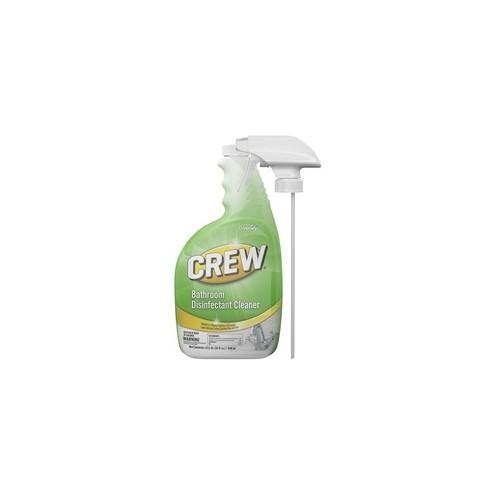 Diversey Crew Bathroom Disinfectant Spray - Ready-To-Use Spray - 32 fl oz (1 quart) - Fresh Floral Scent - 4 / Carton - Clear