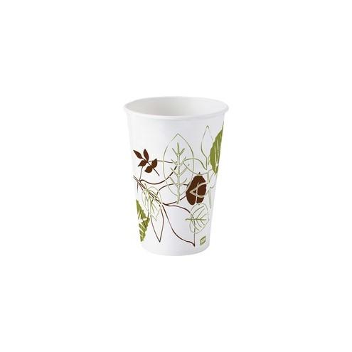 Dixie Pathways Designs 12oz Cold Cups - 12 fl oz - 50 / Pack - White - Poly Paper - Cold Drink