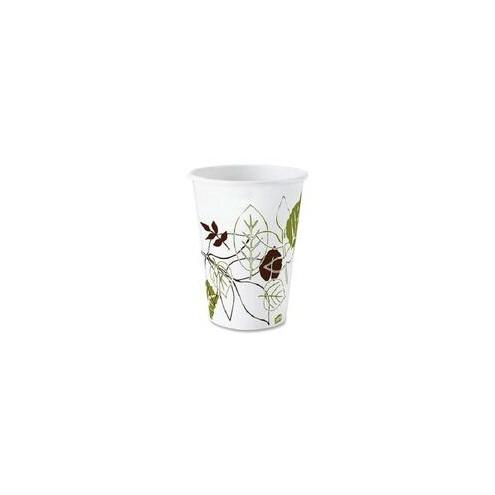 Dixie Pathways Design Polylined Hot Cups - 8 fl oz - 1000 / Carton - White - Paper - Hot Drink
