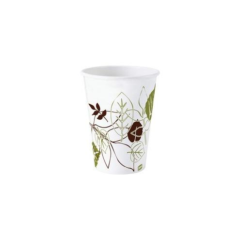 Dixie Pathways Design Hot Cups - 8 fl oz - 500 / Carton - White - Paper - Hot Drink