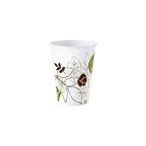 Dixie Pathways Design Polylined Hot Cups - 10 fl oz - 1000 / Carton - White - Paper - Hot Drink