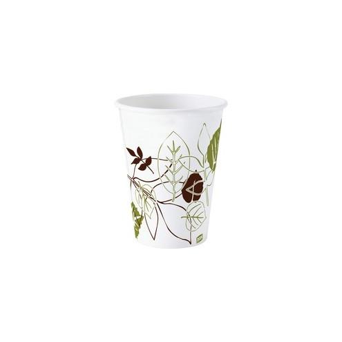 Dixie Pathways Design Polylined Hot Cups - 10 fl oz - 50 / Pack - White - Paper - Hot Drink