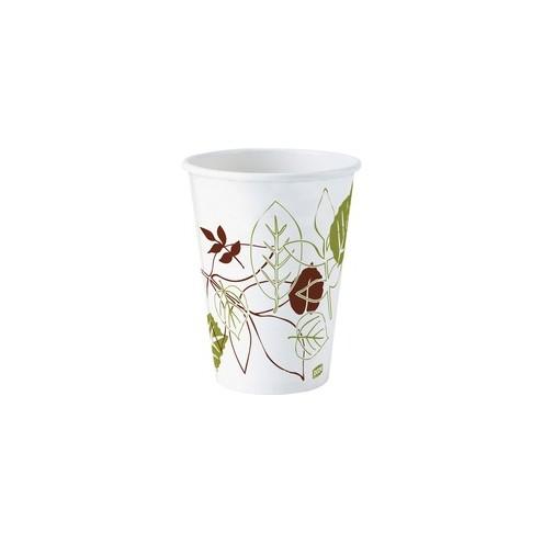 Dixie Pathways Design Hot Cups - 12 fl oz - 500 / Carton - White - Paper - Hot Drink