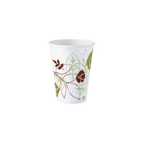 Dixie Pathways Design Hot Cups - 12 fl oz - 25 / Pack - White - Paper - Hot Drink