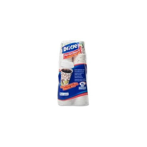 Dixie PerfecTouch Hot Cups - 10 fl oz - 300 / Carton - White - Coffee, Hot Drink