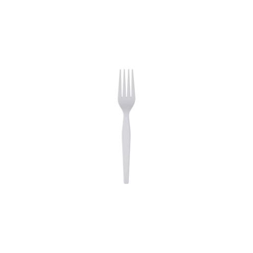 Dixie Heavyweight Plastic Cutlery - 100/Box - 100 x Fork - Polystyrene - White