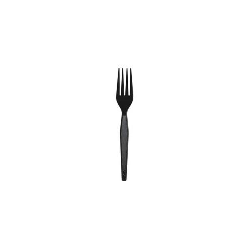 Dixie Bulk Heavyweight Black Plastic Cutlery - 1000/Carton - Plastic - Black