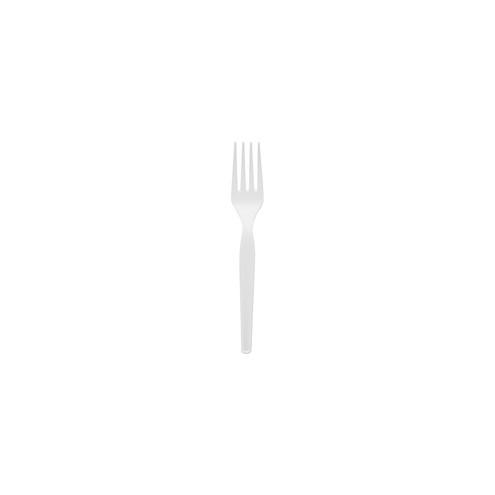 Dixie Medium Weight Plastic Cutlery - 100 / Box - 1000 Piece(s) - 1000/Carton - 1000 x Fork - Polystyrene - White