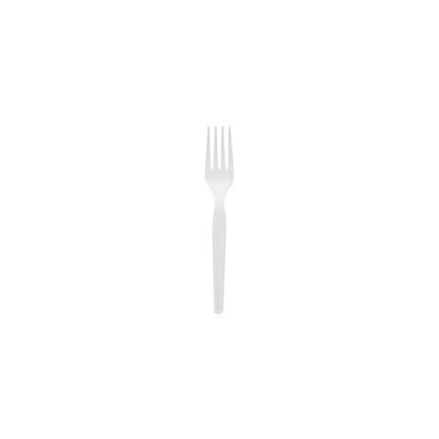 Dixie Medium Weight Plastic Cutlery - 100/Box - 100 x Fork - Polystyrene - White