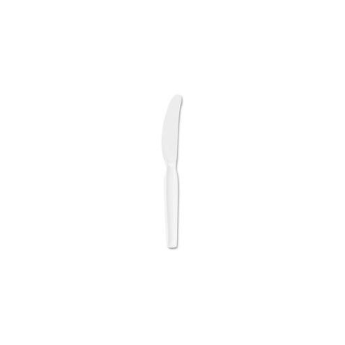 Dixie Heavyweight Plastic Cutlery - 100 / Box - 1000 Piece(s) - 1000/Carton - 1000 x Knife - 7.50" Length Knife - Polystyrene - White