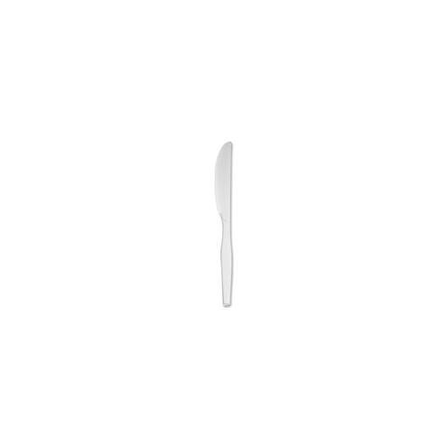 Dixie Bulk Plastic Cutlery - 1000/Carton - Utility Knife - 7" Length Knife - Plastic - White