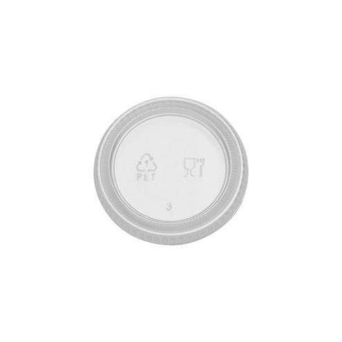 Dixie Foods Plastic Portion Cup Lid - PETE Plastic - 2400 / Carton - Clear