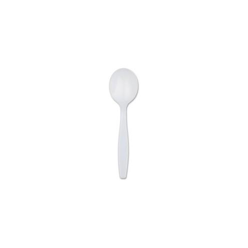 Dixie Heavyweight Plastic Cutlery - 100/Box - 6.20" Width x 5.75" Length Soup Spoon - Polystyrene - White