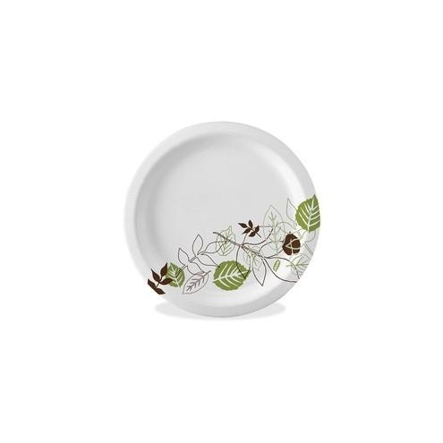 Dixie Pathways Heavyweight Paper Plates - 10.13" Diameter Plate - Paper - Microwave Safe - White - 125 Piece(s) / Pack