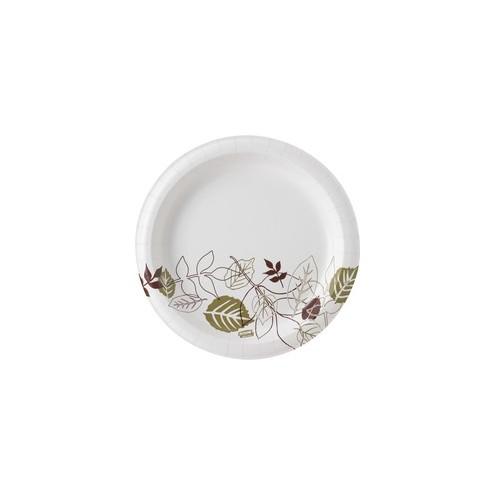 Dixie Pathways Heavyweight Paper Plates - 8.50" Diameter Plate - Paper - Microwave Safe - White - 125 Piece(s) / Pack