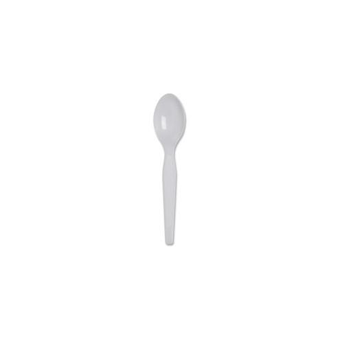 Dixie Heavyweight Plastic Cutlery - 100 / Box - 1000 Piece(s) - 1000/Carton - 1000 x Teaspoon - 6" Length Teaspoon - Polystyrene - White