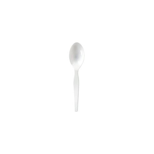 Dixie Medium Weight Plastic Cutlery - 100 / Box - 1000 Piece(s) - 1000/Carton - 1000 x Teaspoon - General Purpose - Plastic - White