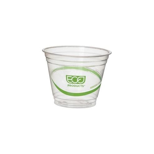 Eco-Products GreenStripe Cold Cups - 9 fl oz - 500 / Carton - Clear, Green - Polylactic Acid (PLA), Paper - Cold Drink