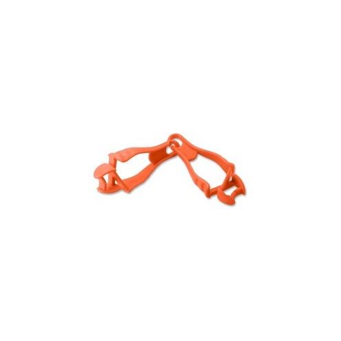 Ergodyne Squids Grabber Clip - for Cloth, Carpentry, Mining, Gloves, Multipurpose, Roofing, Construction - Detachable, Durable, Lightweight, Non-conductive - 1Each - Orange - Copolymer
