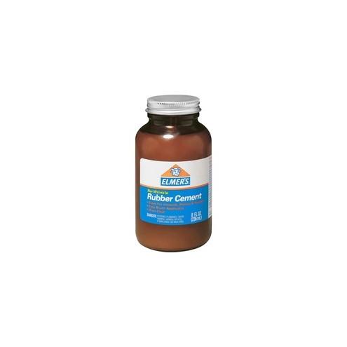 Elmer's ROSS 8 oz Bottle with Brush Rubber Cement - 8 oz - 1 Each - Brown