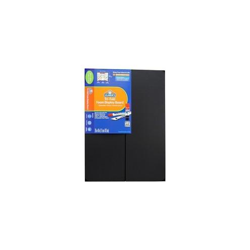 Elmer's 28"x40" Foam Tri-Fold Display Board-Black - 40" Height x 28" Width - Black Foam Surface - Lightweight, Foldable, Durable, Tri-fold