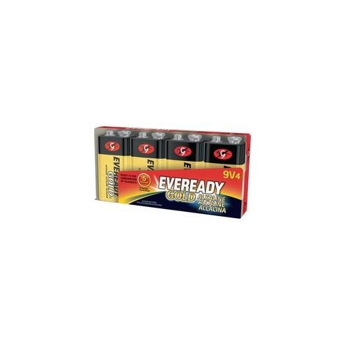 Eveready Gold Alkaline 9-Volt Batteries - For Multipurpose - 9V - 9 V DC - Alkaline - 4 / Pack