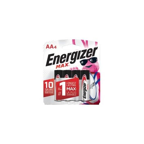 Energizer MAX Alkaline AA Batteries, 4 Pack - For Multipurpose - AA - 1.5 V DC - 1150 mAh - Alkaline - 4 / Pack