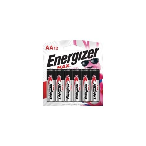 Energizer MAX Alkaline AA Batteries, 12 Pack - For Multipurpose - AA - Alkaline - 12 / Pack