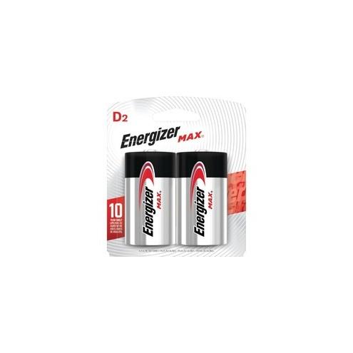 Energizer MAX Alkaline D Batteries, 2 Pack - For Multipurpose - D - 1.5 V DC - Alkaline - 2 / Pack