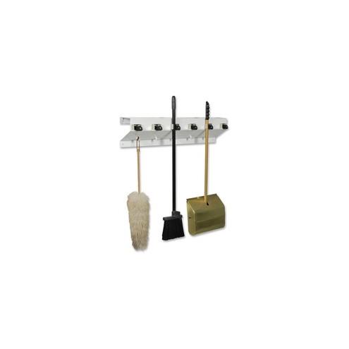 Ex-Cell Kaiser Mop / Broom Holder - 7.5" Height x 34" Width x 5.5" Depth - Recycled - White - Steel - 1Each