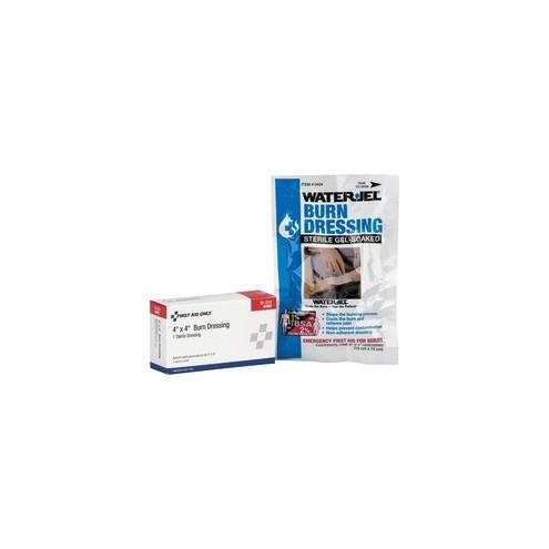 First Aid Only Water Jel Burn Dressing - 4" x 4" - 1Each - 1 Per Box - White