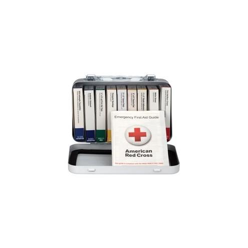 First Aid Only 10-unit ANSI 64-piece First Aid Kit - 64 x Piece(s) For 10 x Individual(s) - 4.5" Height x 7.5" Width x 2.4" Depth - Metal Case - 1 Each