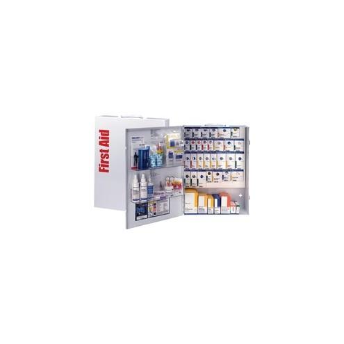 First Aid Only XL SmartCompliance General Business First Aid Cabinet without Medications, Metal - 17" x 5.8" x 22.5" - Wall Mountable, Carrying Handle - White - Steel