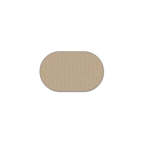 Flagship Carpets Classic Solid Color 9' Oval Rug - Floor Rug - Classic, Traditional - 72" Length x 108" Width - Oval - Almond - Nylon