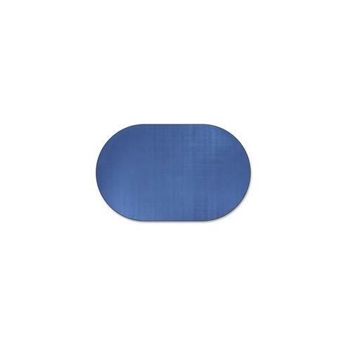 Flagship Carpets Classic Solid Color 9' Oval Rug - Floor Rug - Classic, Traditional - 108" Length x 72" Width - Oval - Blue - Nylon