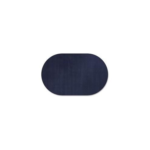 Flagship Carpets Classic Solid Color 9' Oval Rug - Traditional - 72" Length x 108" Width - Oval - Navy - Nylon