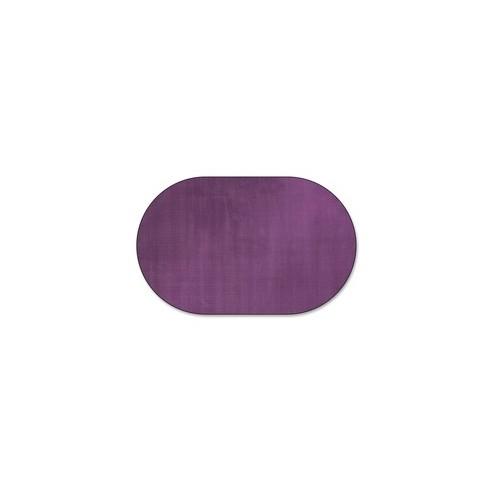 Flagship Carpets Classic Solid Color 9' Oval Rug - Floor Rug - Classic, Traditional - 72" Length x 108" Width - Oval - Purple - Nylon
